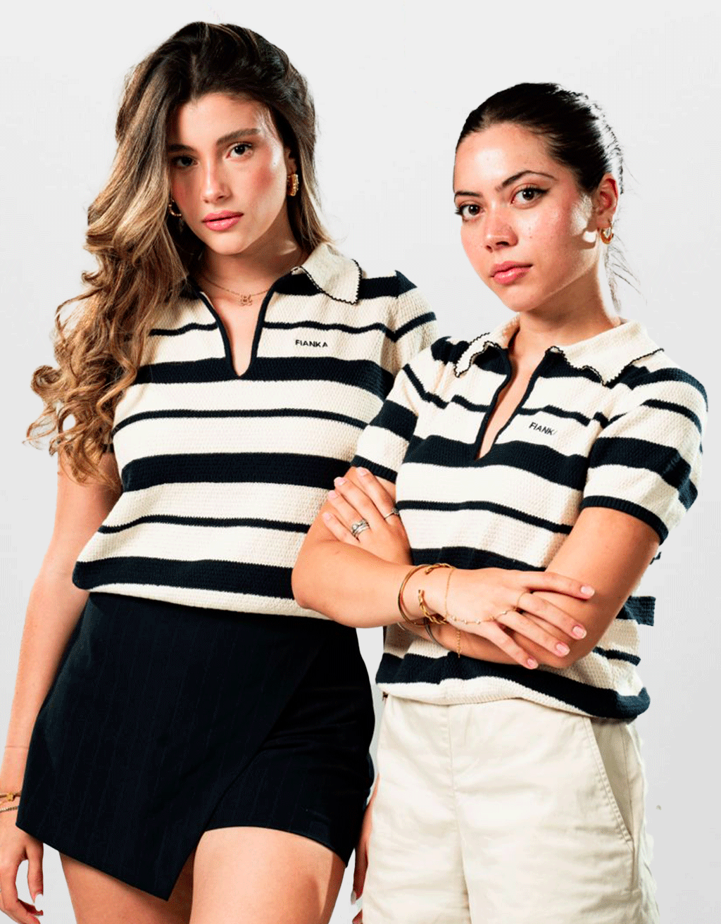 Polo en maille à rayures