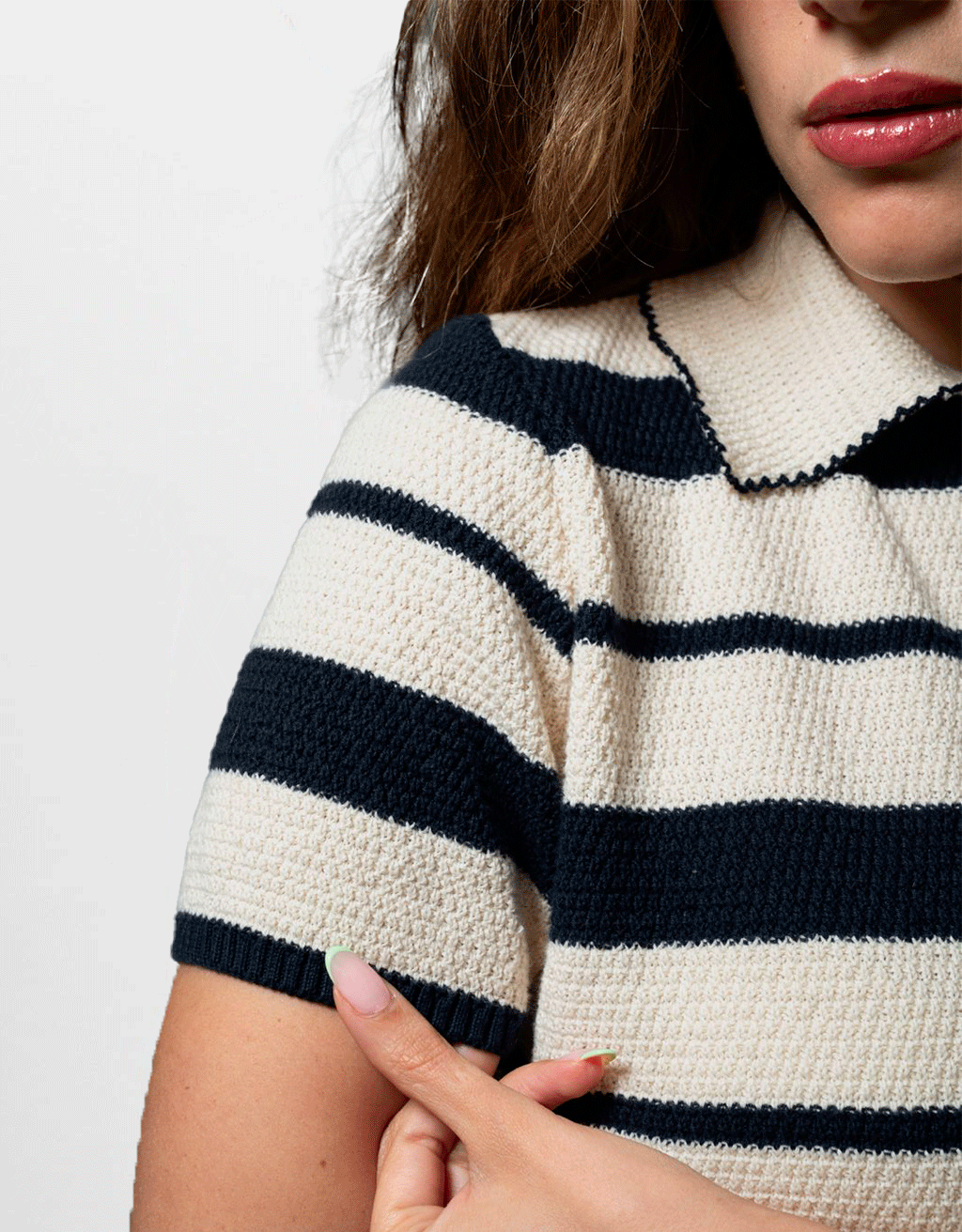 Polo en maille à rayures – Image 3