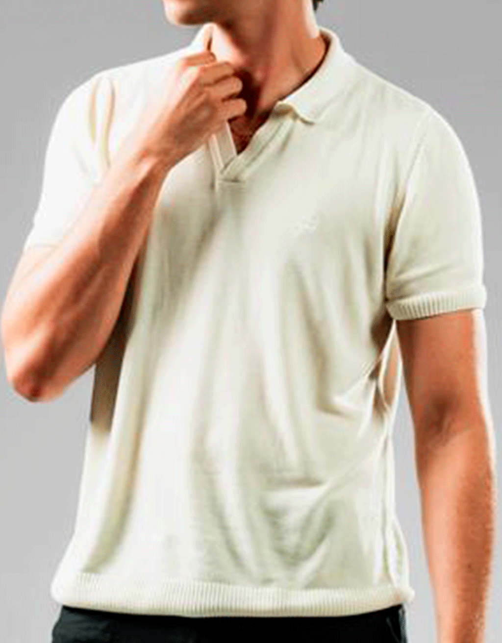 Polo en maille crème – Image 3